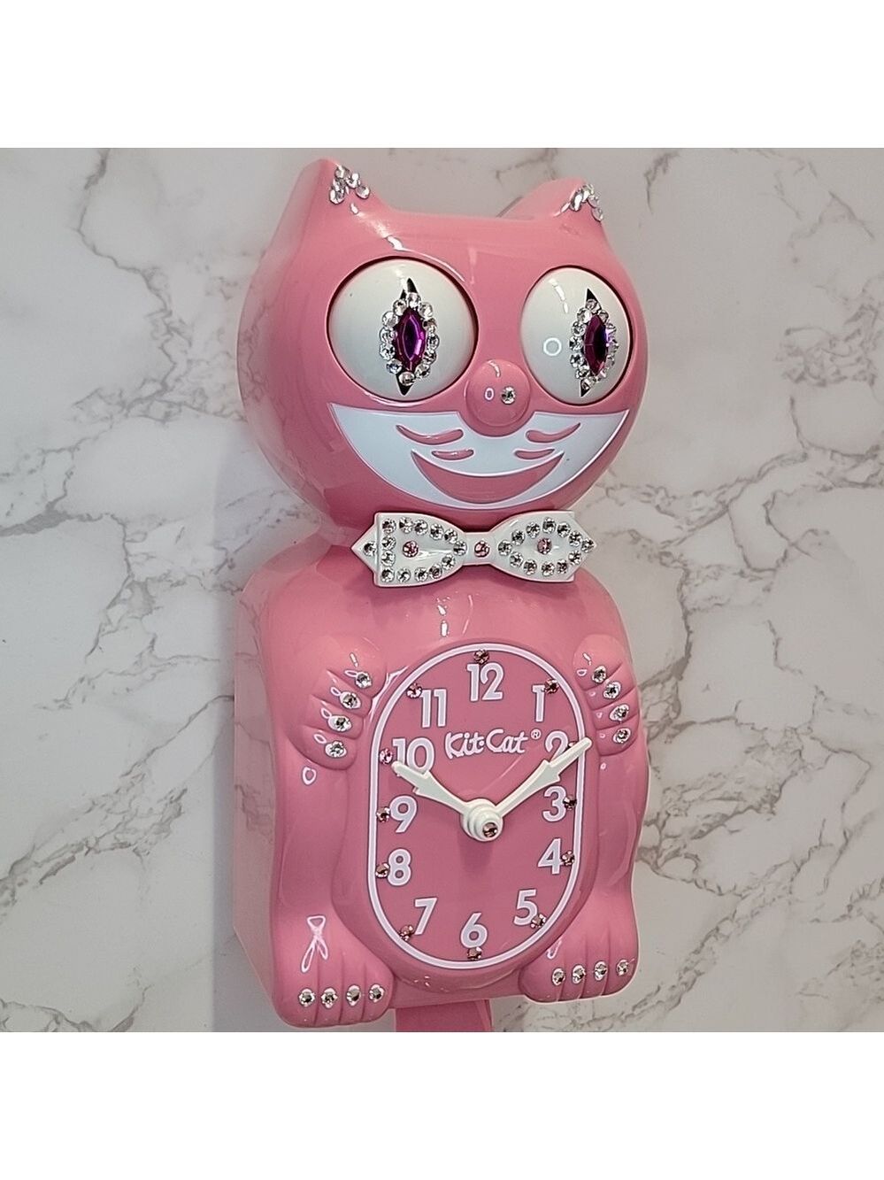 Jeweled Strawberry Ice Pink Kit-Cat Klock clock SUPER RARE - Picture 10 of 10
